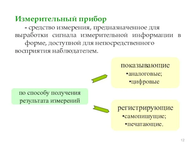 Измерительный прибор - средство измерения, предназначенное для выработки сигнала измерительной информации в