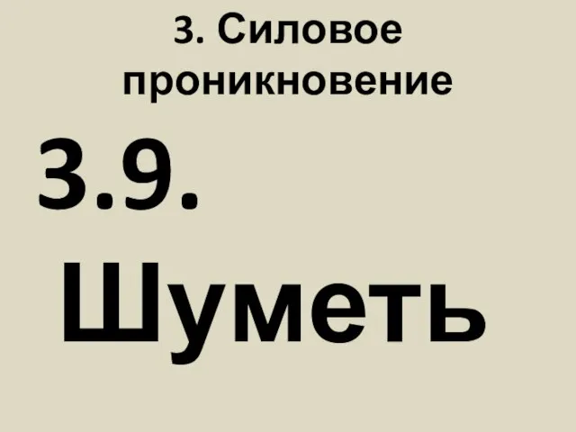 3. Силовое проникновение 3.9. Шуметь