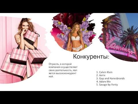 Конкуренты: 1. Calvin Klein 2. Aerie 3. Gap and Hanesbrands 4. Adore