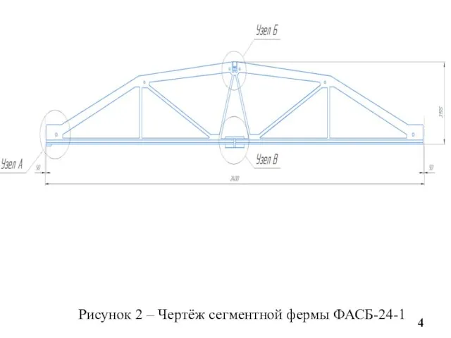 Рисунок 2 – Чертёж сегментной фермы ФАСБ-24-1