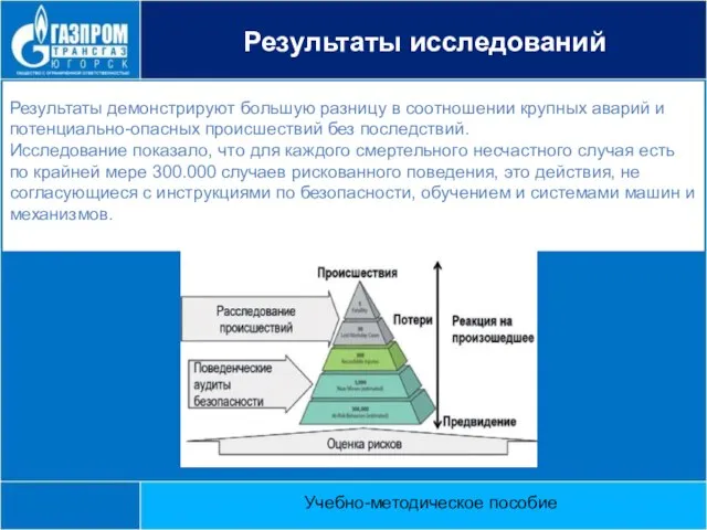 Результаты демонстрируют большую разницу в соотношении крупных аварий и потенциально-опасных происшествий без