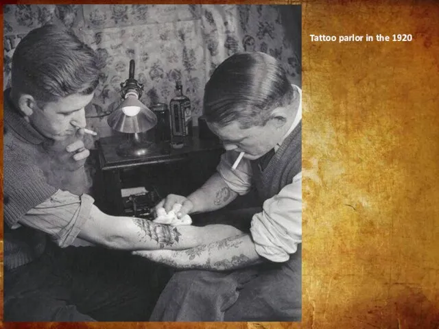 Tattoo parlor in the 1920