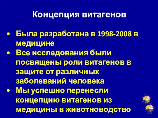 Концепция витагенов Была разработана в 1998-2008 в медицине Все исследования были посвящены