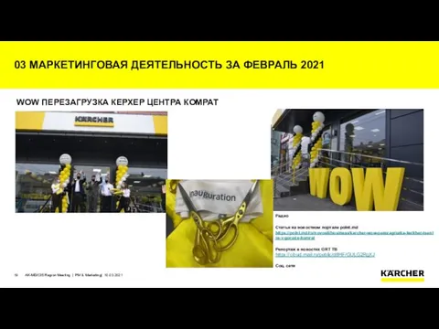 03 МАРКЕТИНГОВАЯ ДЕЯТЕЛЬНОСТЬ ЗА ФЕВРАЛЬ 2021 WOW ПЕРЕЗАГРУЗКА КЕРХЕР ЦЕНТРА КОМРАТ Радио