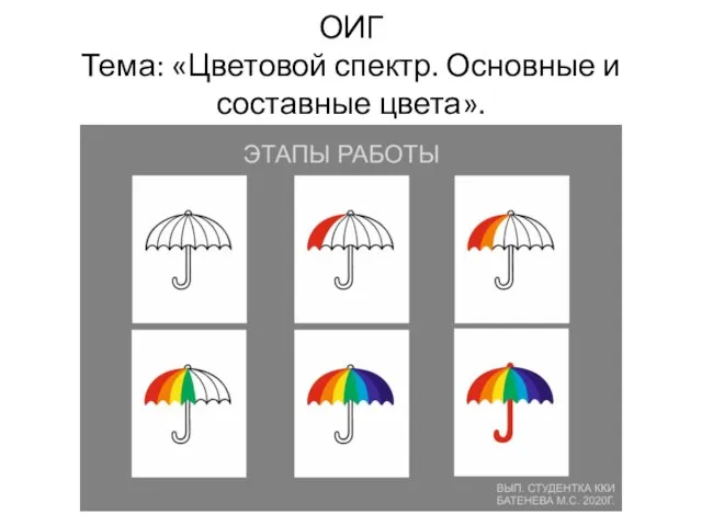 ОИГ Тема: «Цветовой спектр. Основные и составные цвета».