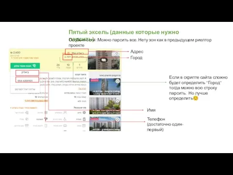 Пятый эксель (данные которые нужно парсить): Особенности :Можно парсить все. Нету зон