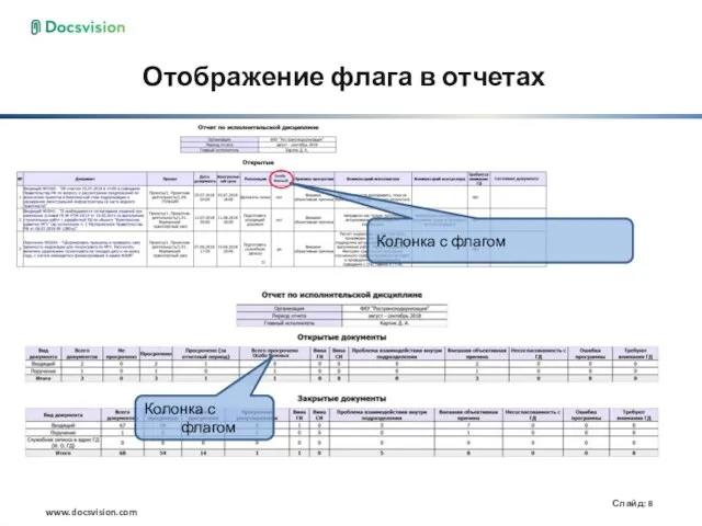 Отображение флага в отчетах Колонка с флагом Колонка с флагом