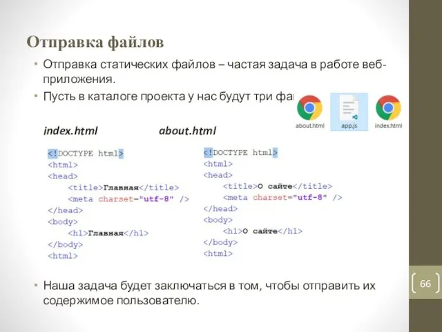 Отправка файлов Отправка статических файлов – частая задача в работе веб-приложения. Пусть