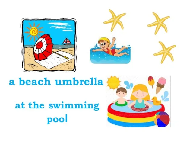 a beach umbrella at the swimming pool