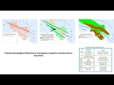 Палеогеография Кавказа и соседних морей в палеогене и неогене