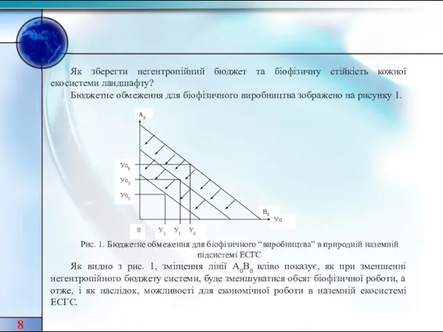 8 Як зберегти негентропійний бюджет та біофізичну стійкість кожної екосистеми ландшафту? Бюджетне