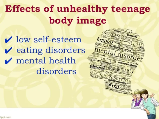 Effects of unhealthy teenage body image low self-esteem eating disorders mental health disorders