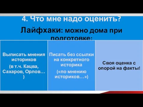 4. Что мне надо оценить?