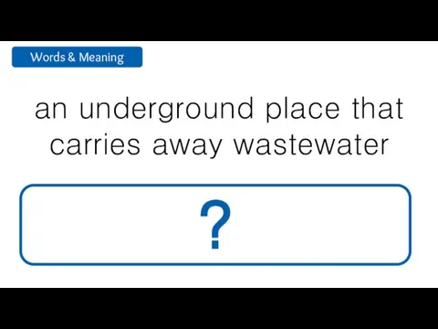 an underground place that carries away wastewater sewer ?