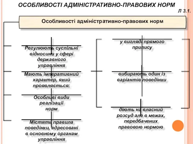 ОСОБЛИВОСТІ АДМІНІСТРАТИВНО-ПРАВОВИХ НОРМ Л 3.1.