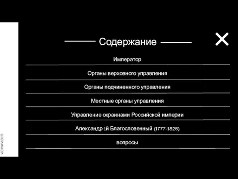 Содержание Император Органы верховного управления Органы подчиненного управления Местные органы управления Управление