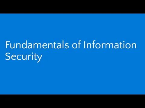 Fundamentals of Information Security