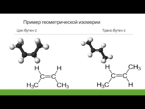 Цис-бутен-2 Транс-бутен-2 Пример геометрической изомерии