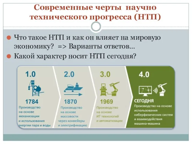 Современные черты научно технического прогресса (НТП) Что такое НТП и как он