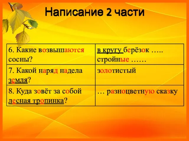 Написание 2 части Написание 2 части Написание 2 части