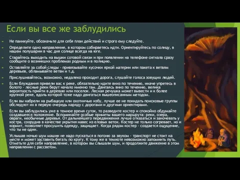 Если вы все же заблудились : Не паникуйте, обозначьте для себя план