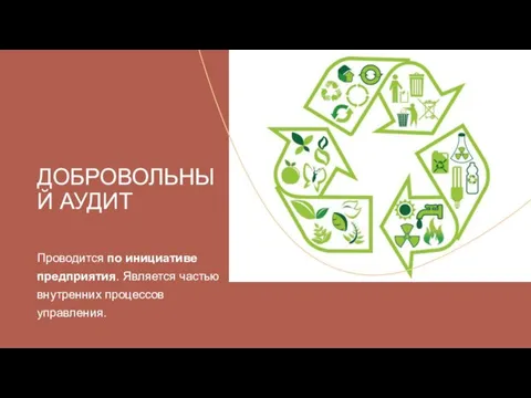 ДОБРОВОЛЬНЫЙ АУДИТ Проводится по инициативе предприятия. Является частью внутренних процессов управления.