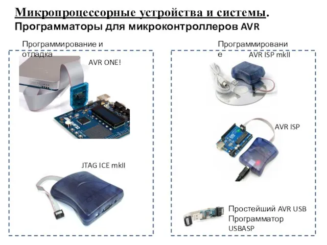 Микропроцессорные устройства и системы. Программаторы для микроконтроллеров AVR AVR ONE! JTAG ICE