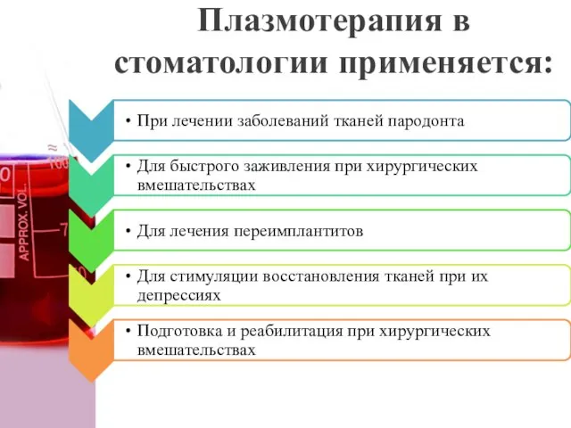 Плазмотерапия в стоматологии применяется: