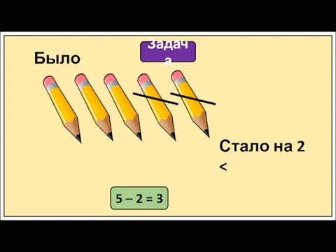 Задача Было Стало на 2 5 – 2 = 3