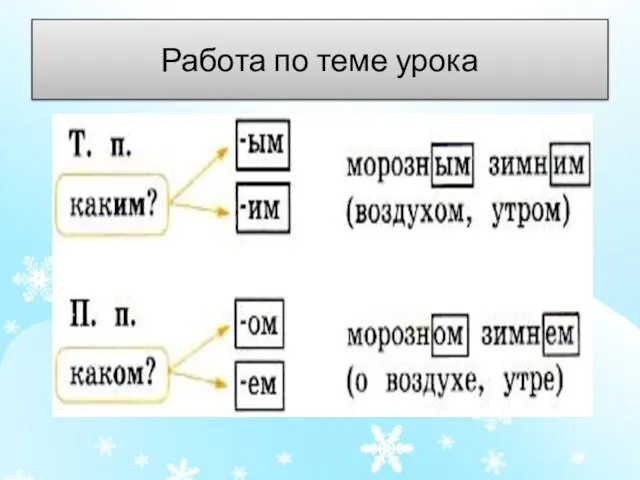 Работа по теме урока