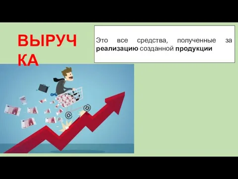 ВЫРУЧКА Это все средства, полученные за реализацию созданной продукции