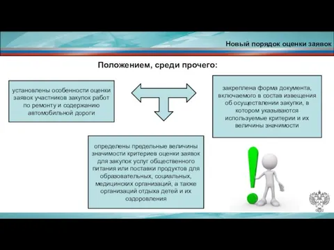 Новый порядок оценки заявок Положением, среди прочего: закреплена форма документа, включаемого в