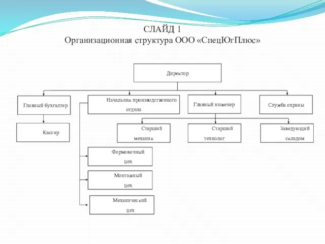 СЛАЙД 1 Организационная структура ООО «СпецЮгПлюс»