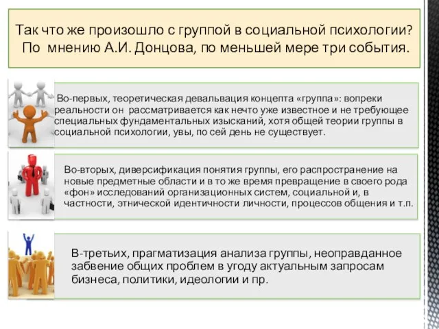 Так что же произошло с группой в социальной психологии? По мнению А.И.