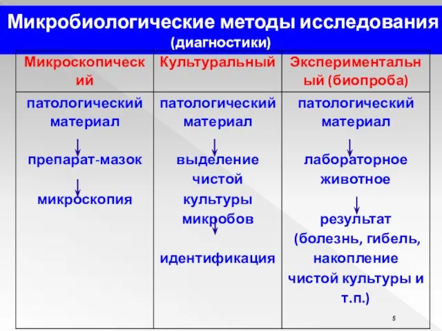 Микробиологические методы исследования (диагностики)