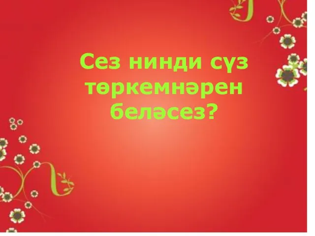 Сез нинди сүз төркемнәрен беләсез?