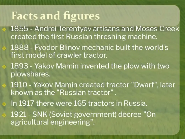 Facts and figures 1855 - Andrei Terentyev artisans and Moses Creek created