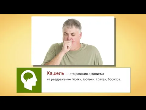 Кашель —– это реакция организма на раздражение глотки, гортани, трахеи, бронхов.