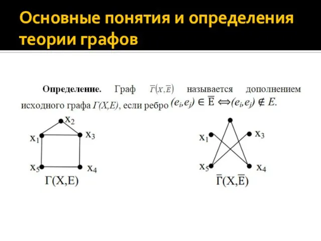 Основные понятия и определения теории графов