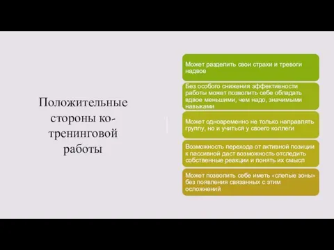 Положительные стороны ко-тренинговой работы