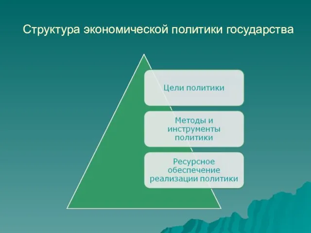 Структура экономической политики государства