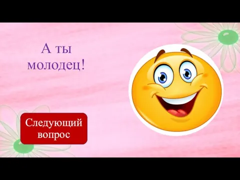 А ты молодец! Следующий вопрос