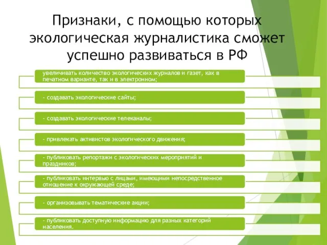 Признаки, с помощью которых экологическая журналистика сможет успешно развиваться в РФ