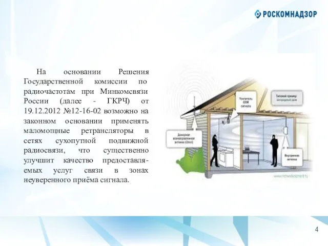 На основании Решения Государственной комиссии по радиочастотам при Минкомсвязи России (далее -