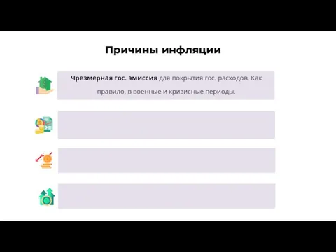 Чрезмерная гос. эмиссия для покрытия гос. расходов. Как правило, в военные и кризисные периоды.