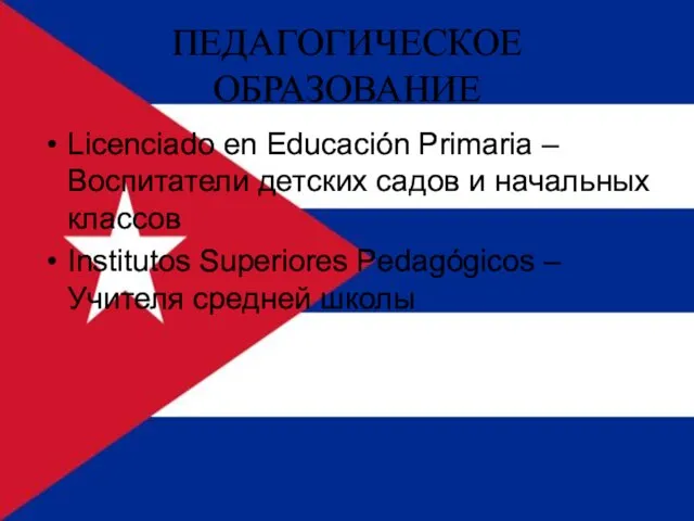 ПЕДАГОГИЧЕСКОЕ ОБРАЗОВАНИЕ Licenciado en Educación Primaria – Воспитатели детских садов и начальных