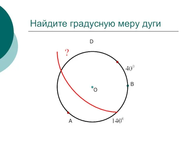 Найдите градусную меру дуги А О В D ?