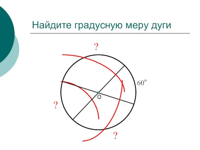 Найдите градусную меру дуги О ? ? ?