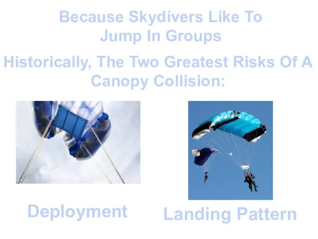 Because Skydivers Like To Jump In Groups Historically, The Two Greatest Risks