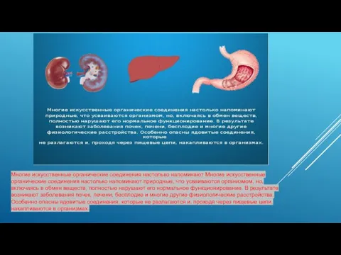 Многие искусственные органические соединения настолько напоминают Многие искусственные органические соединения настолько напоминают